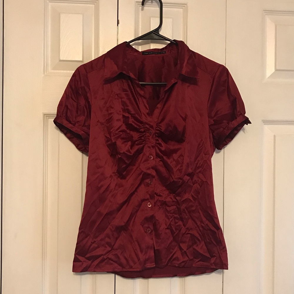 Silky Red Blouse